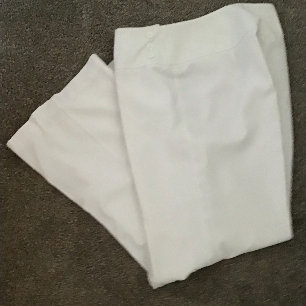 White lined dress pants